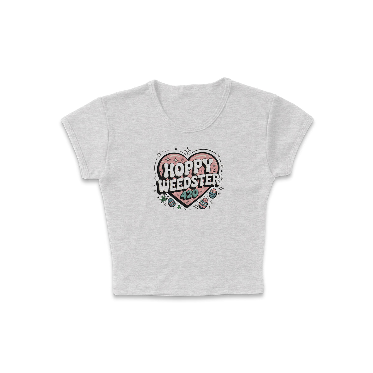 420 Weedster Heart Micro Rib Baby Tee