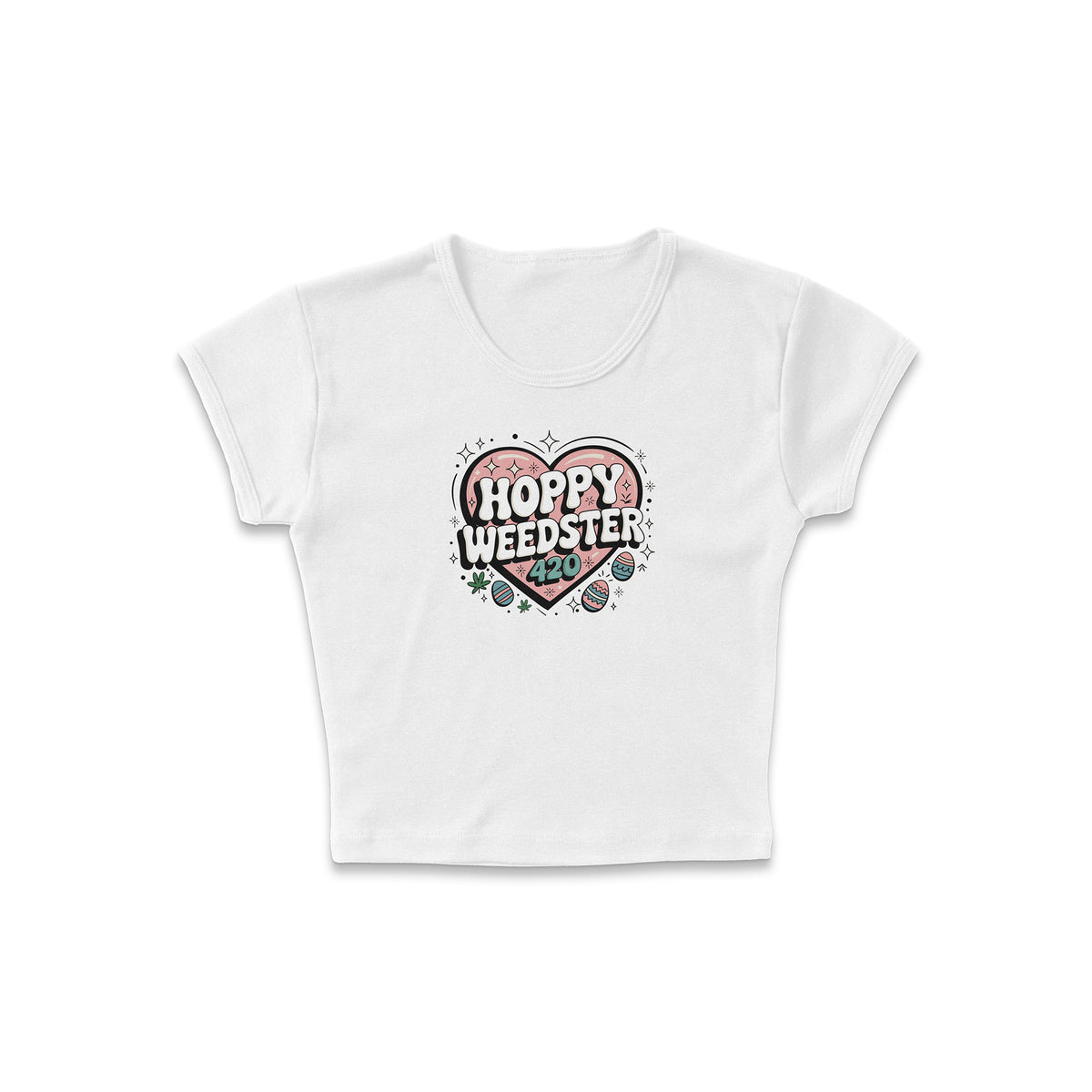 420 Weedster Heart Micro Rib Baby Tee