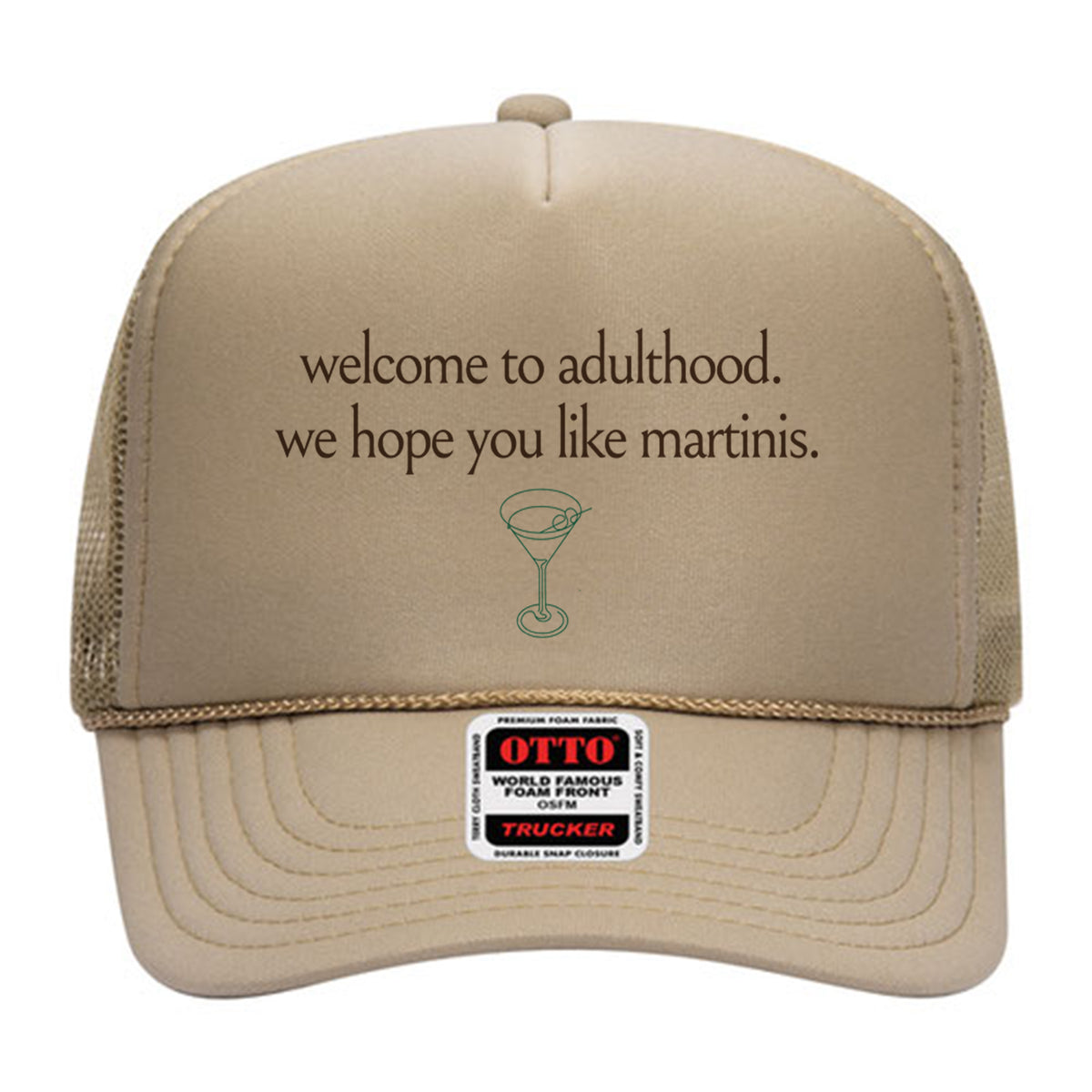 Adulthood Martinis Mesh Back Trucker Hat