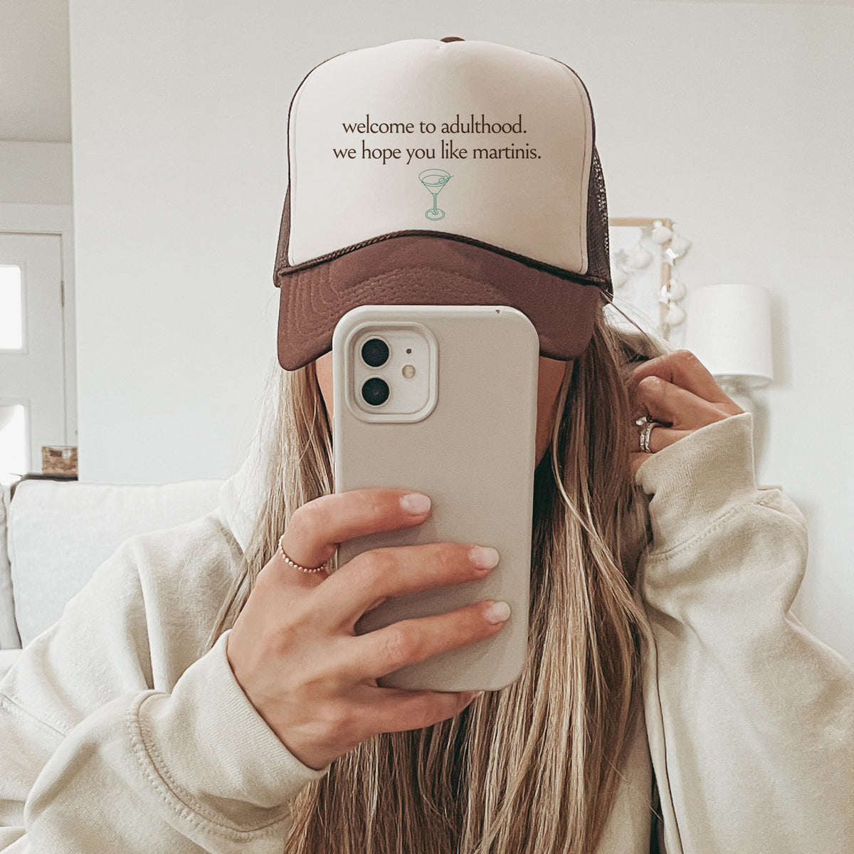 Adulthood Martinis Mesh Back Trucker Hat