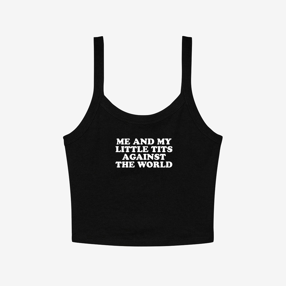 Against The World Micro Rib Spaghetti Strap Tank