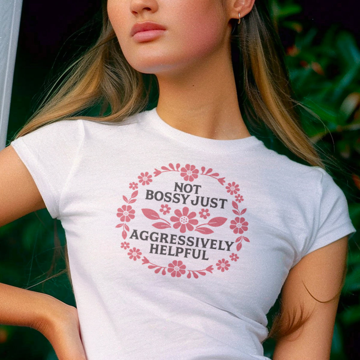 Aggressively Helpful Micro Rib Baby Tee