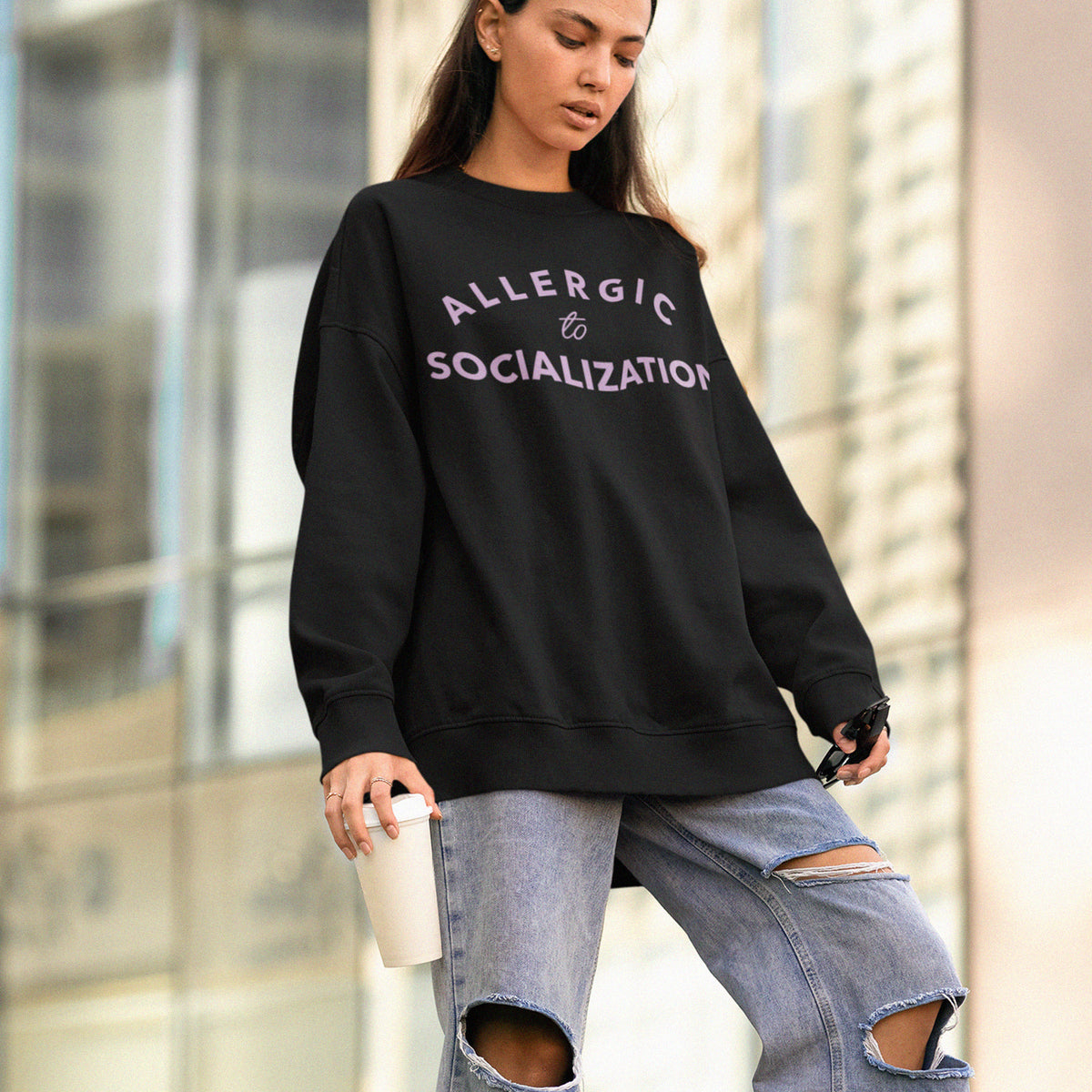 Allergic To Socialization Sweatshirt