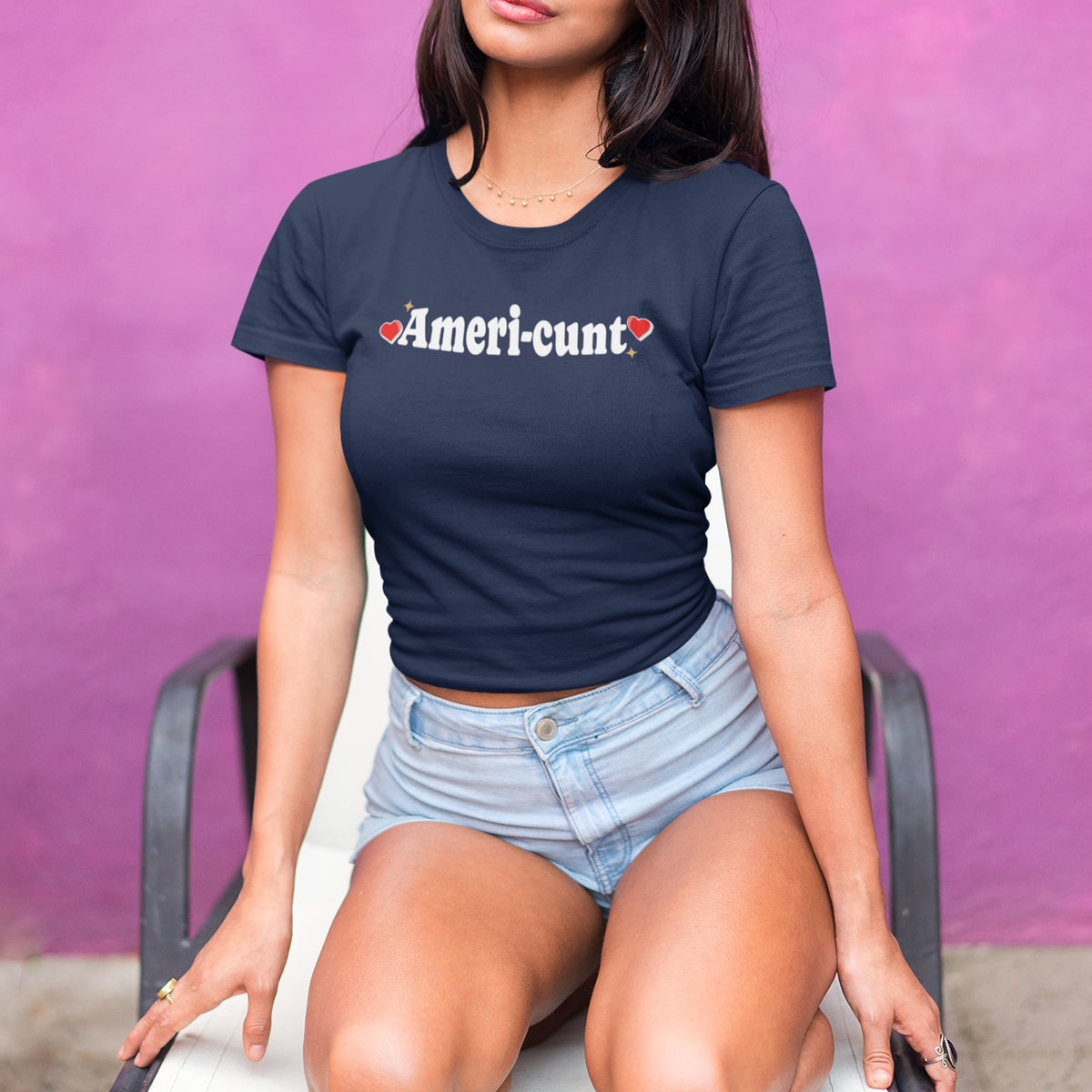 Ameri-cunt Micro Rib Baby Tee