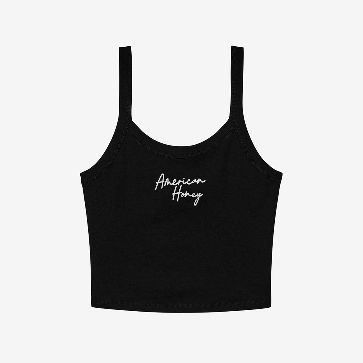 American Honey Embroidered Micro Rib Spaghetti Strap Tank