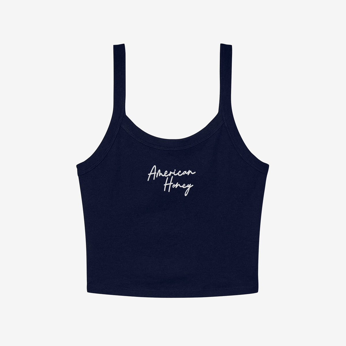 American Honey Embroidered Micro Rib Spaghetti Strap Tank