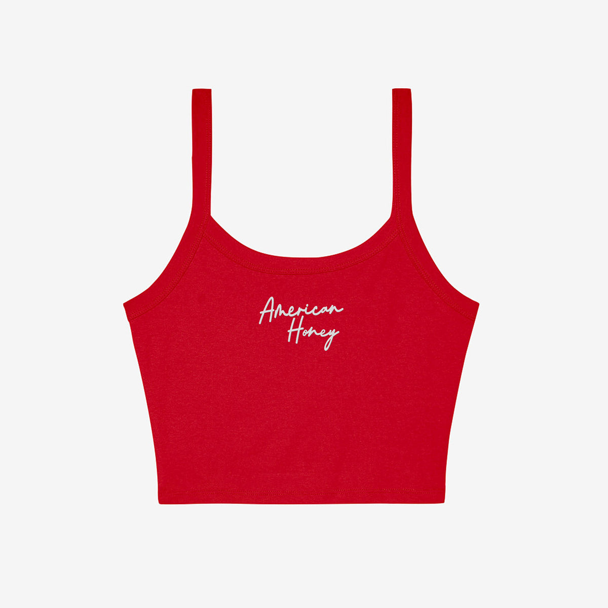 American Honey Embroidered Micro Rib Spaghetti Strap Tank