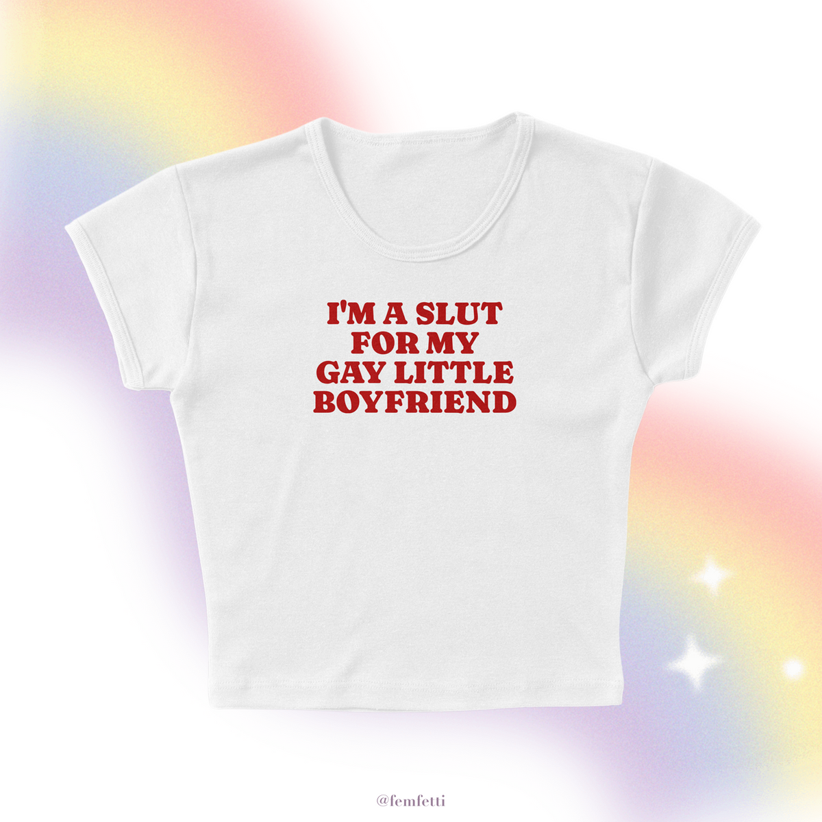 Slut For My Boyfriend Micro Rib Baby Tee