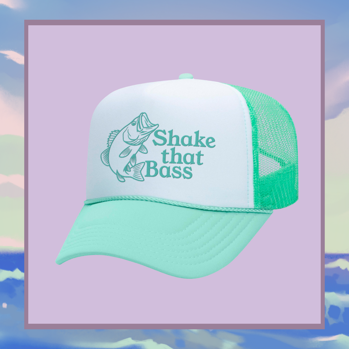 Shake That Bass Embroidered Mesh Back Trucker Hat