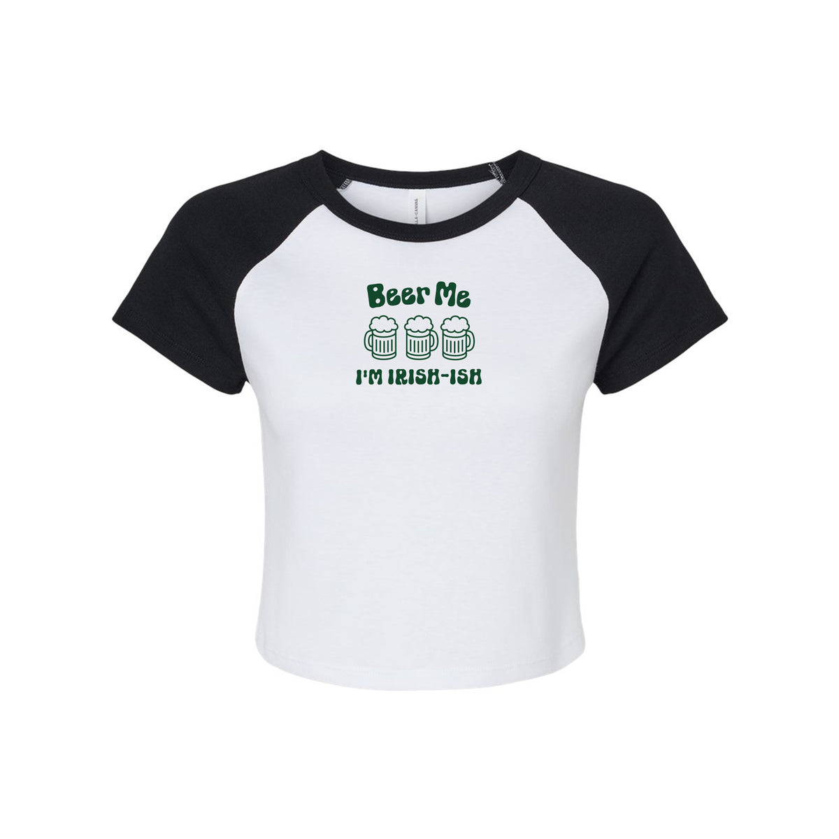 Beer Me I&#39;m Irish-Ish Micro Rib Raglan Baby Tee