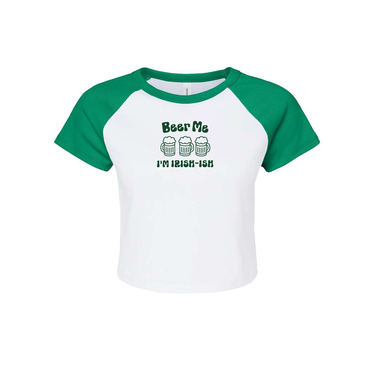 Beer Me I&#39;m Irish-Ish Micro Rib Raglan Baby Tee