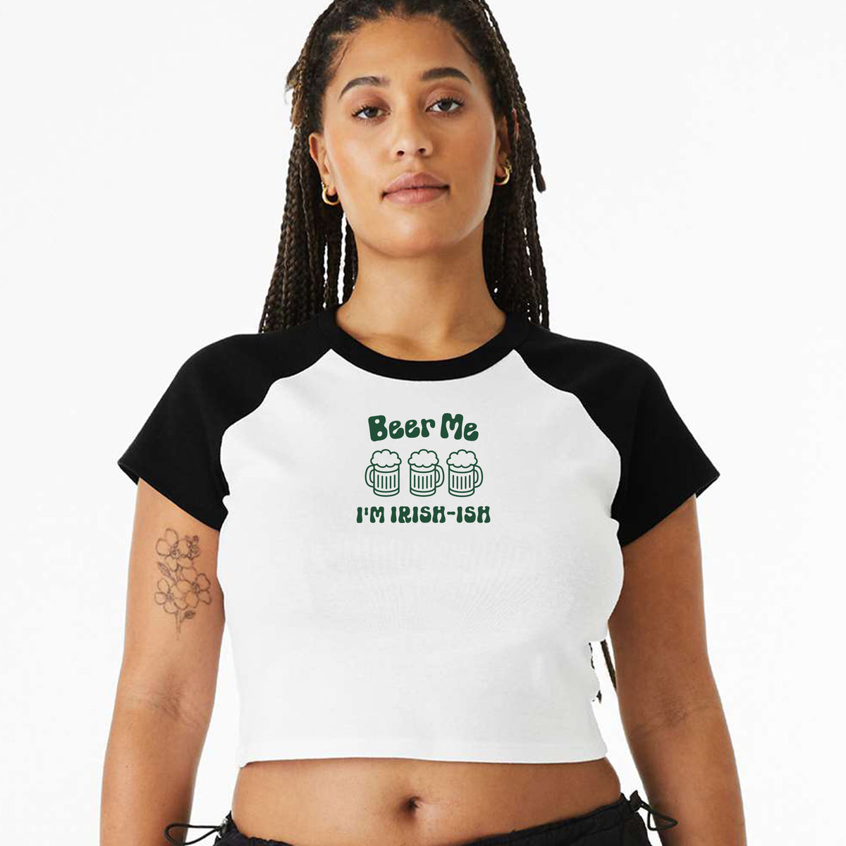Beer Me I&#39;m Irish-Ish Micro Rib Raglan Baby Tee
