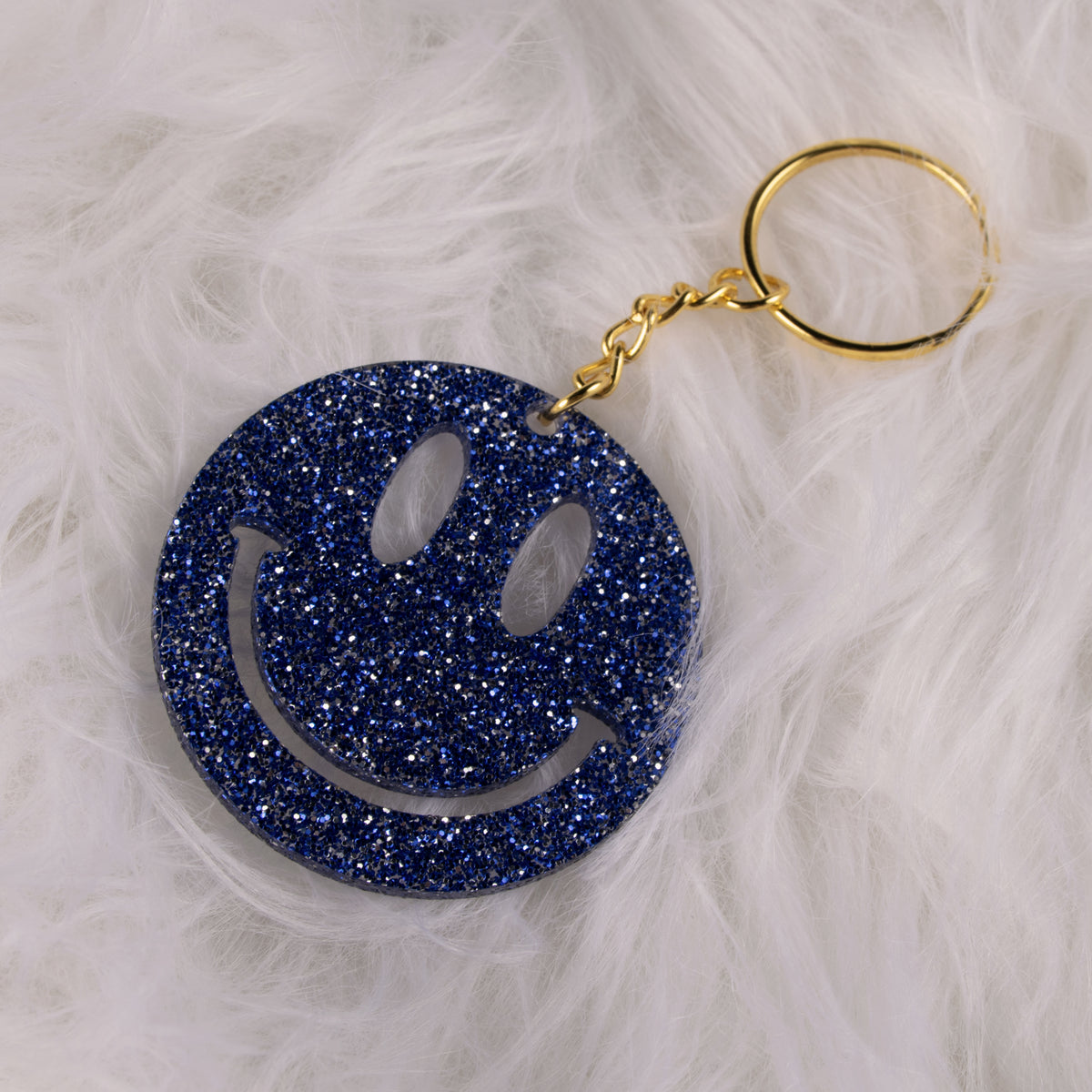 All Smiles Outline Glitter Acrylic Keychain