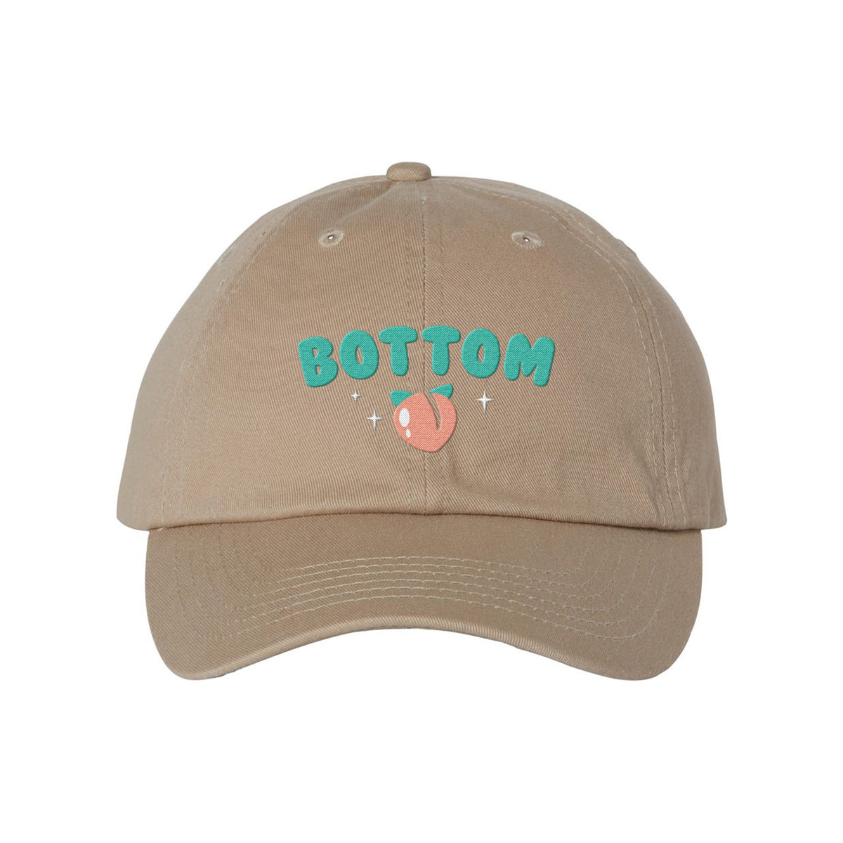 Bottom Peach Embroidered Bio-Washed Classic Dad Hat