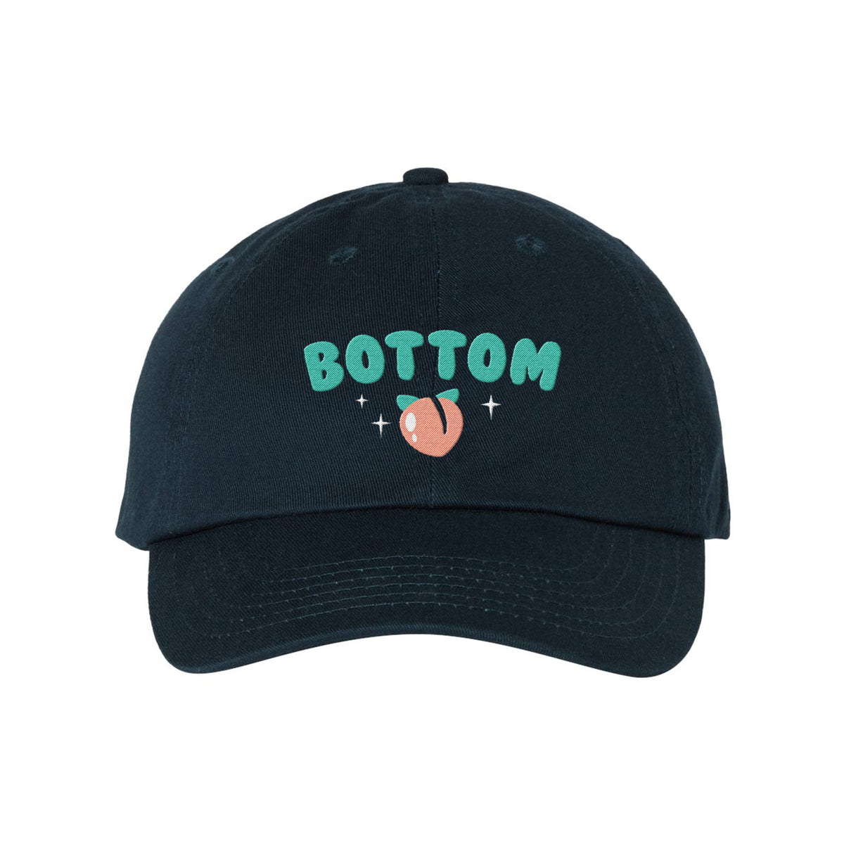 Bottom Peach Embroidered Bio-Washed Classic Dad Hat