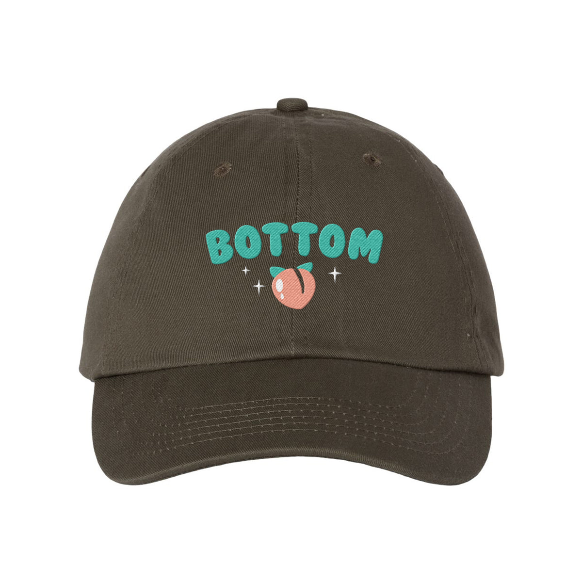 Bottom Peach Embroidered Bio-Washed Classic Dad Hat