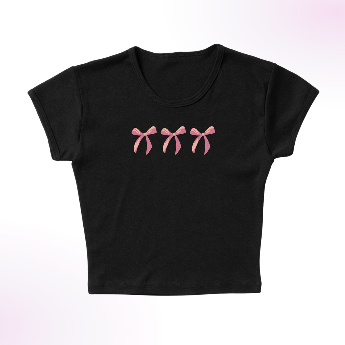 Three Dainty Little Bows Micro Rib Baby Tee