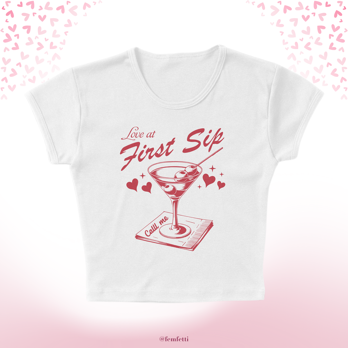 Call Me Napkin Micro Rib Baby Tee