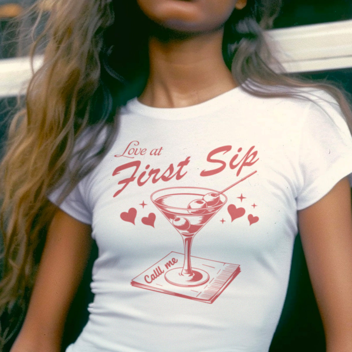 Call Me Napkin Micro Rib Baby Tee