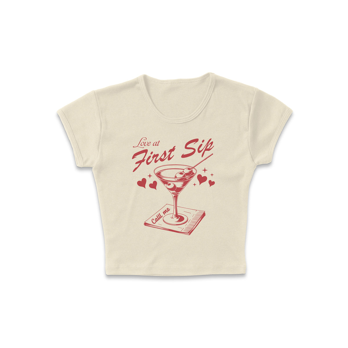 Call Me Napkin Micro Rib Baby Tee