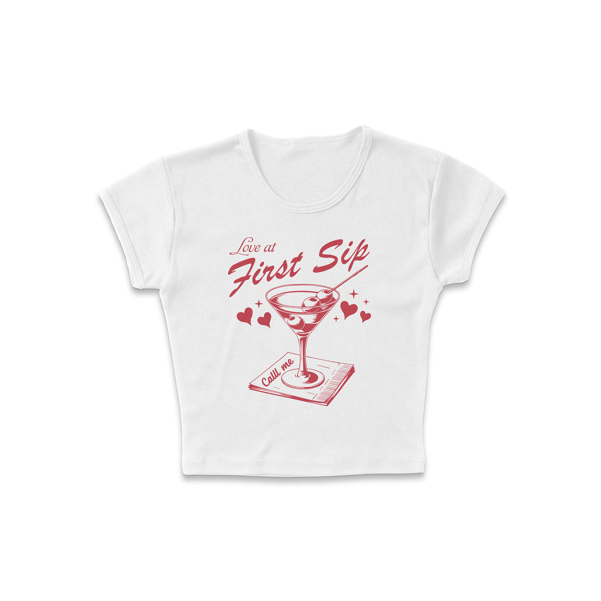 Call Me Napkin Micro Rib Baby Tee