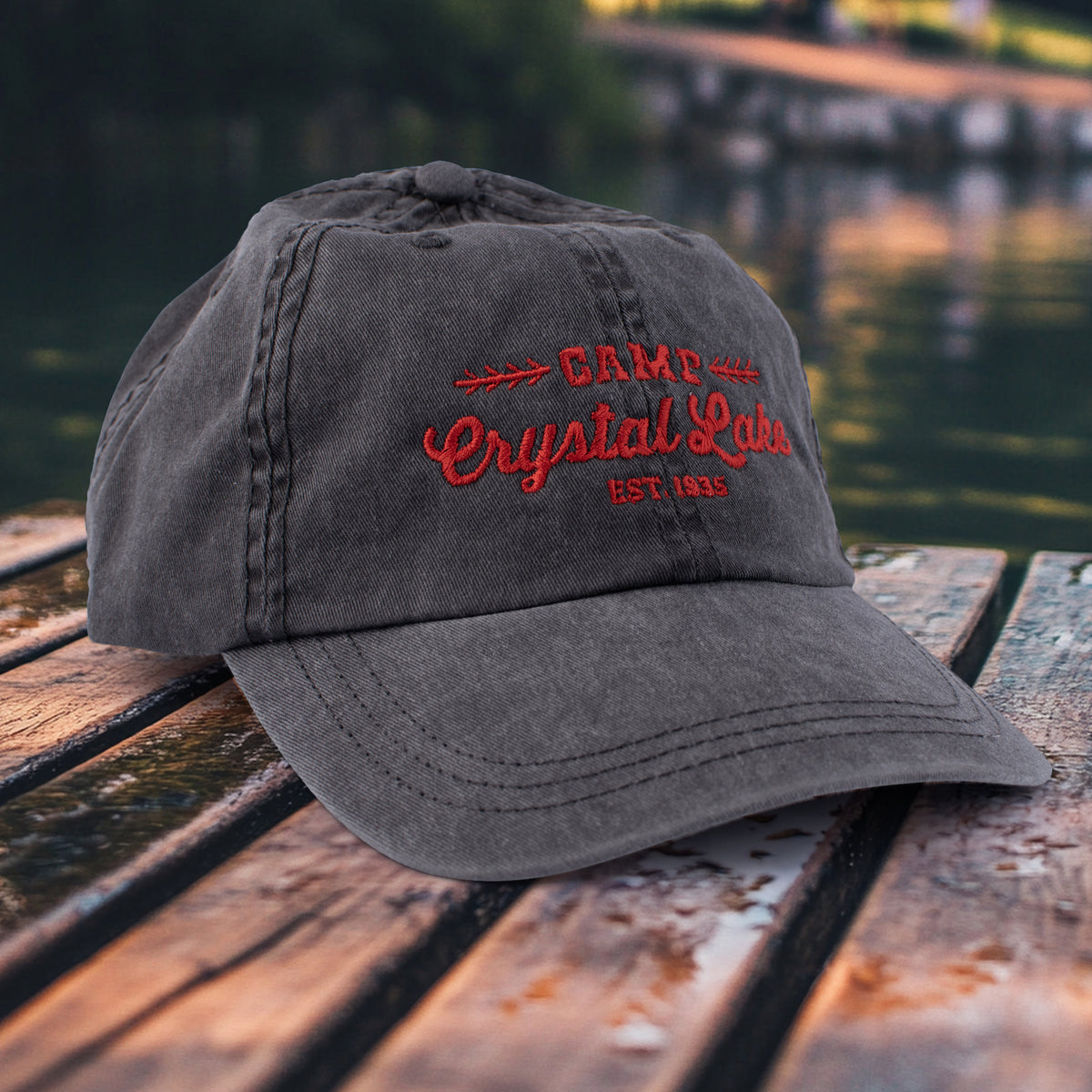 Camp Crystal Lake Embroidered Pigment-Dyed Cap