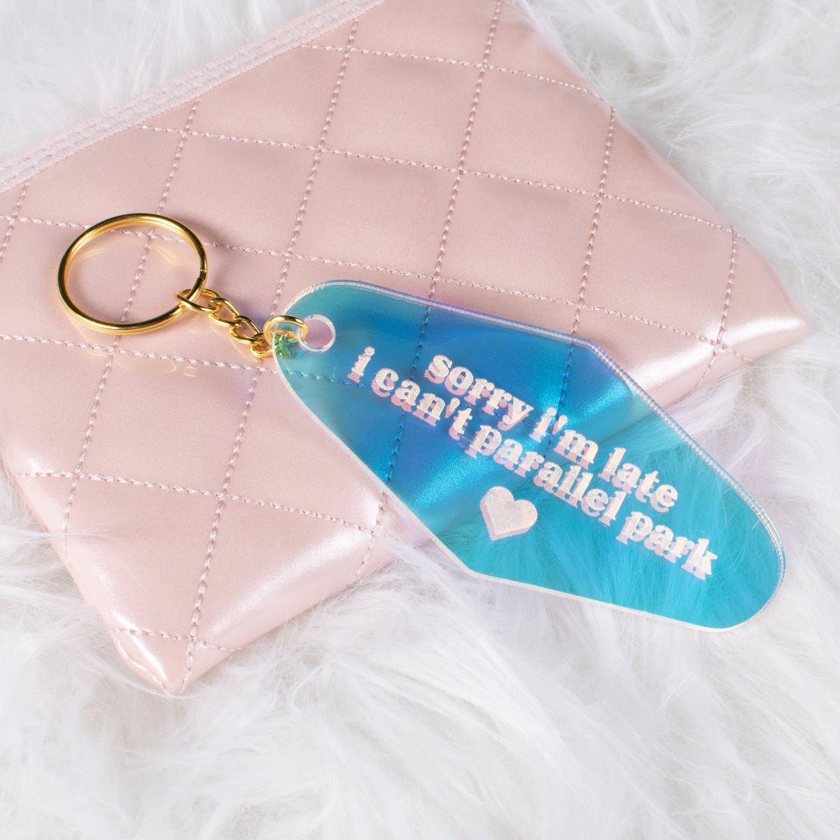 Can&#39;t Parallel Park Iridescent Motel Keychain