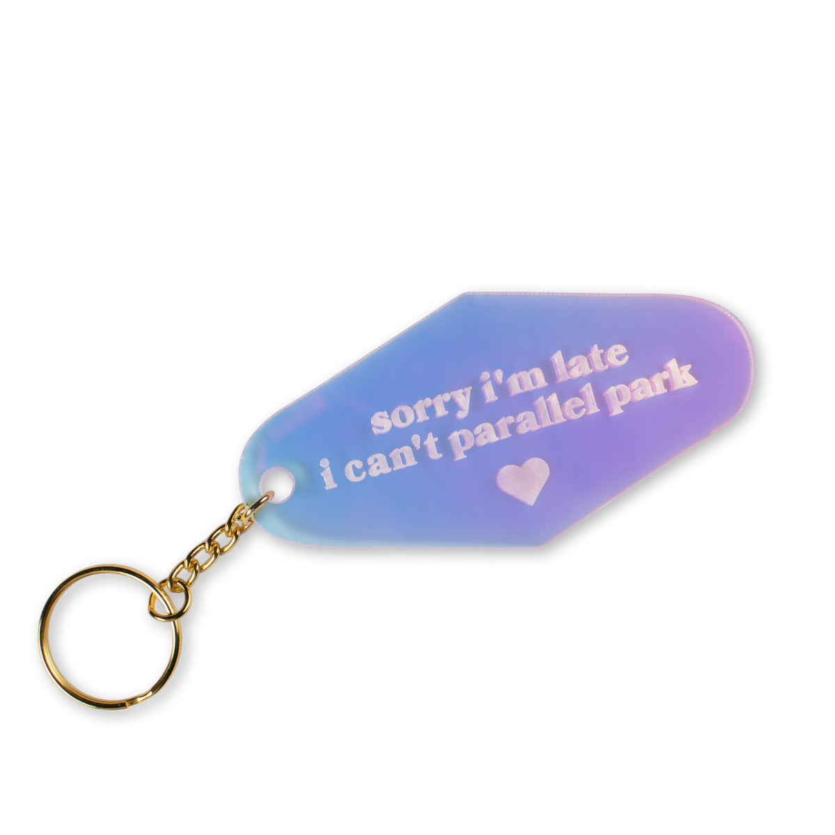 Can&#39;t Parallel Park Iridescent Motel Keychain