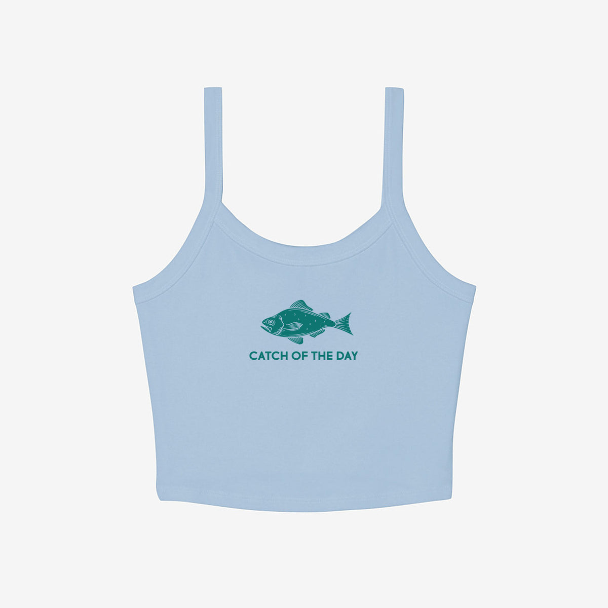 Catch Of The Day Micro Rib Spaghetti Strap Tank