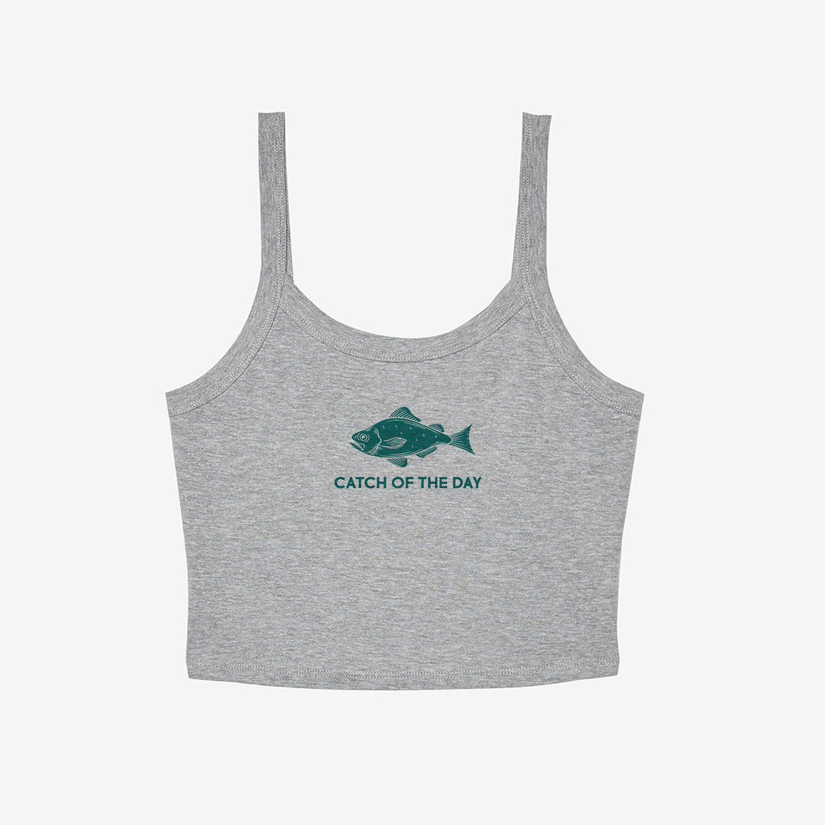 Catch Of The Day Micro Rib Spaghetti Strap Tank