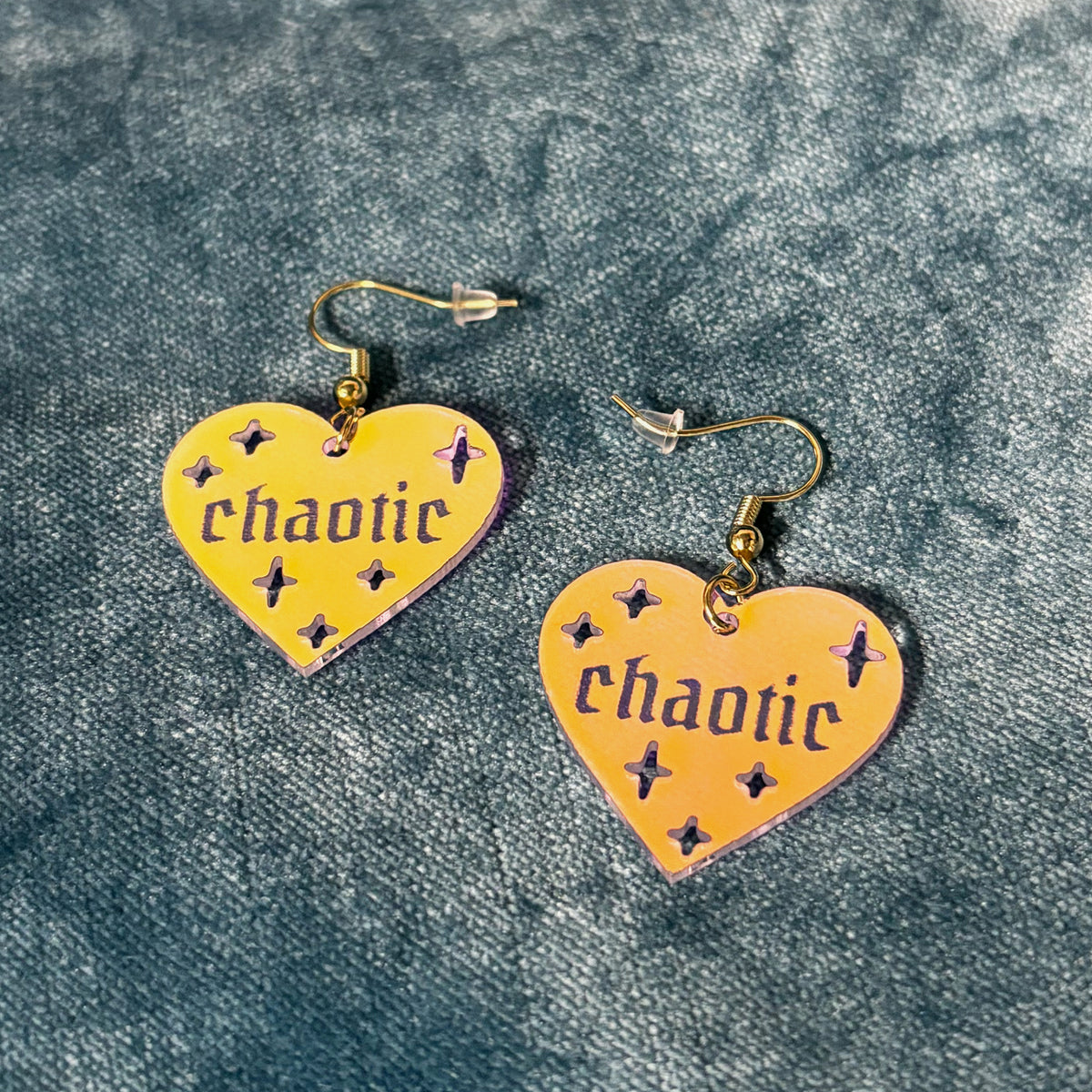 Chaotic Heart-Shaped Earrings