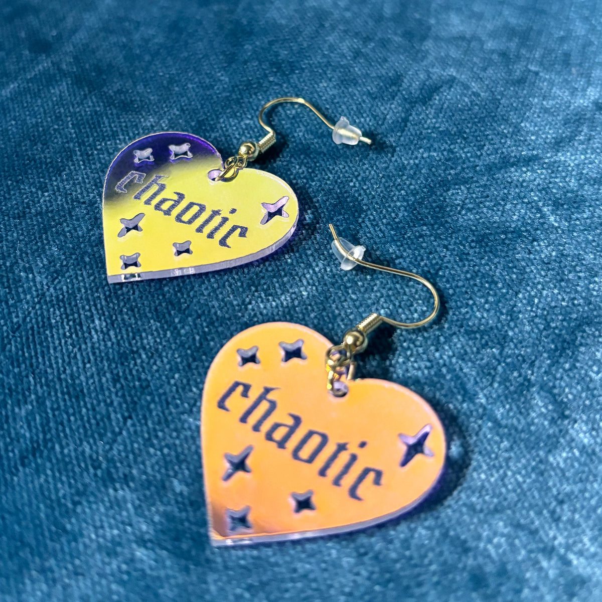Chaotic Heart-Shaped Earrings