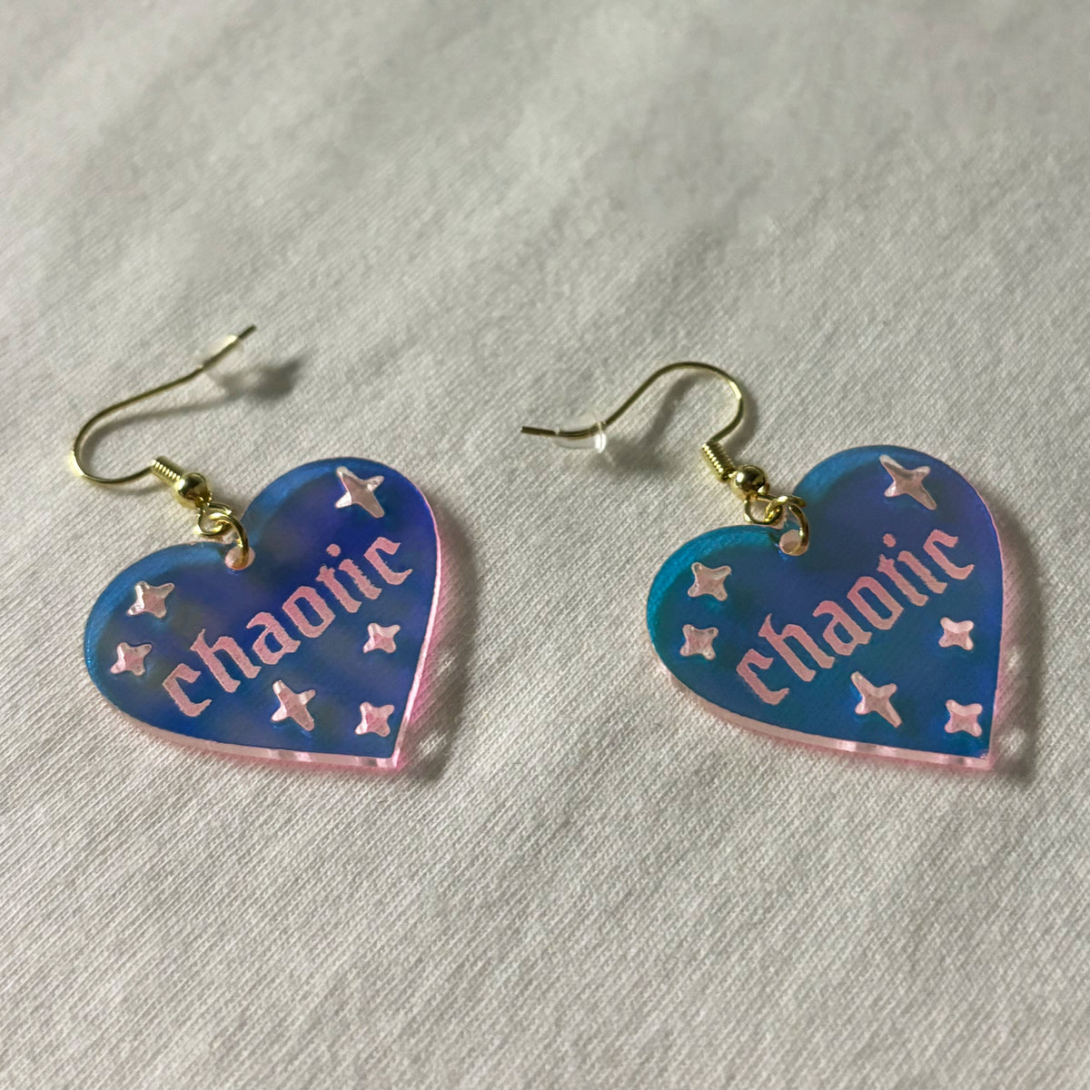 Chaotic Heart-Shaped Earrings