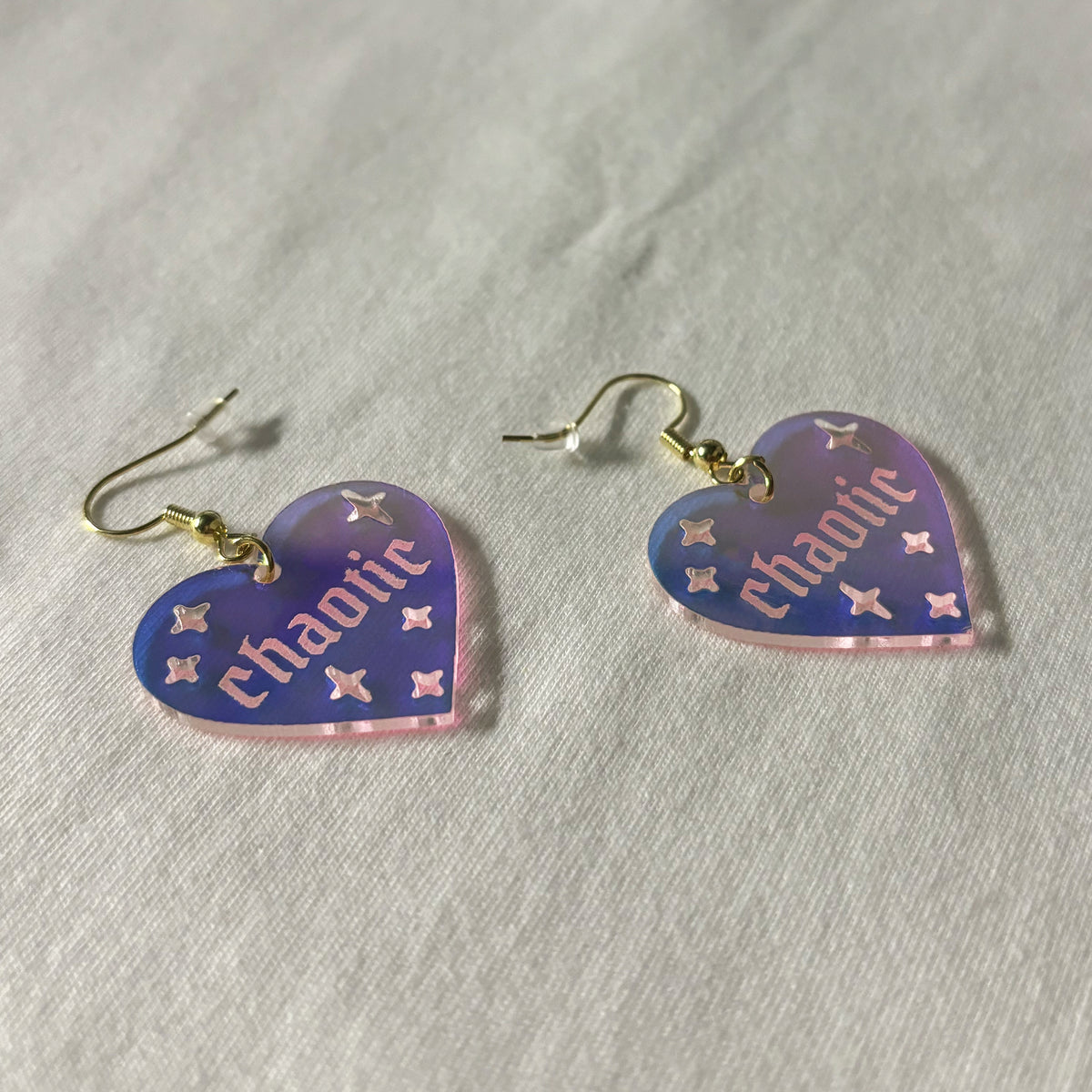 Chaotic Heart-Shaped Earrings
