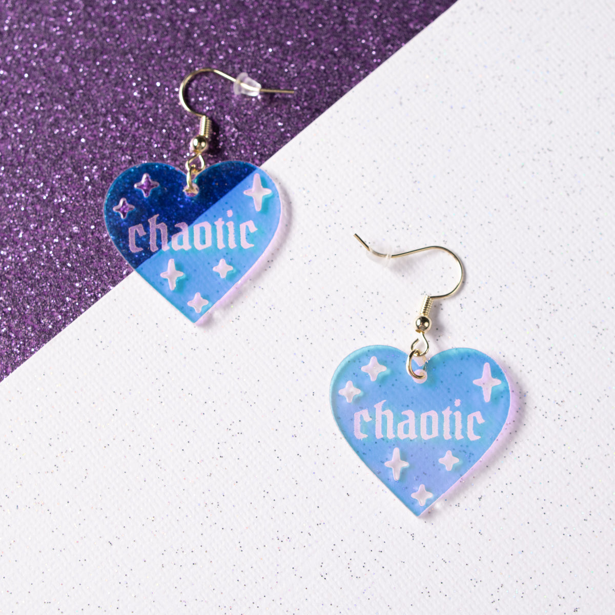 Chaotic Heart-Shaped Earrings