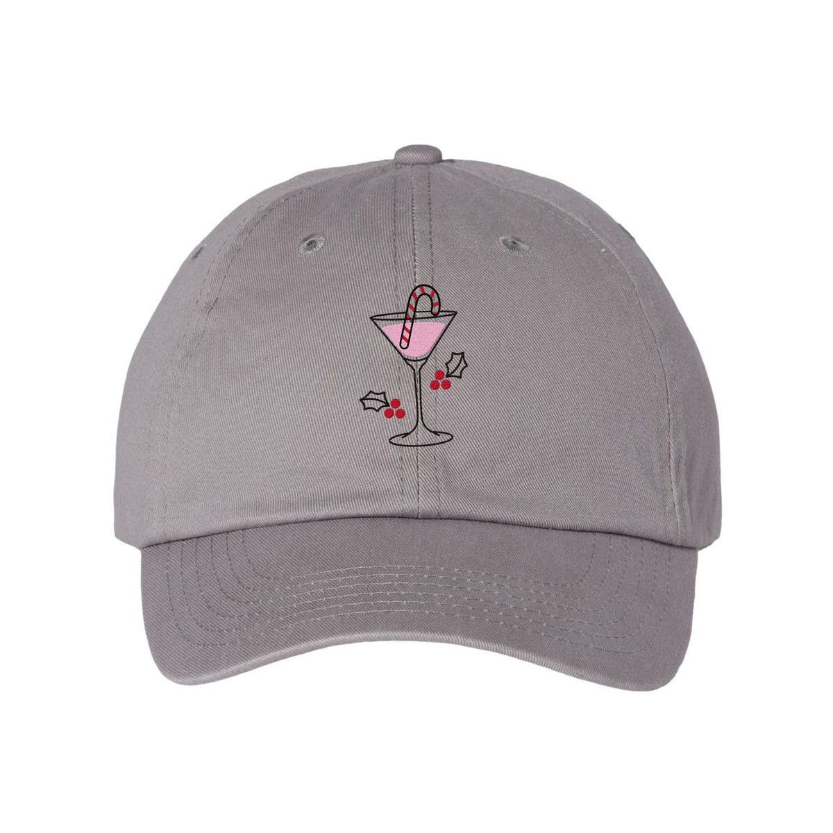 Christmas Cocktail Embroidered Bio-Washed Classic Dad Hat