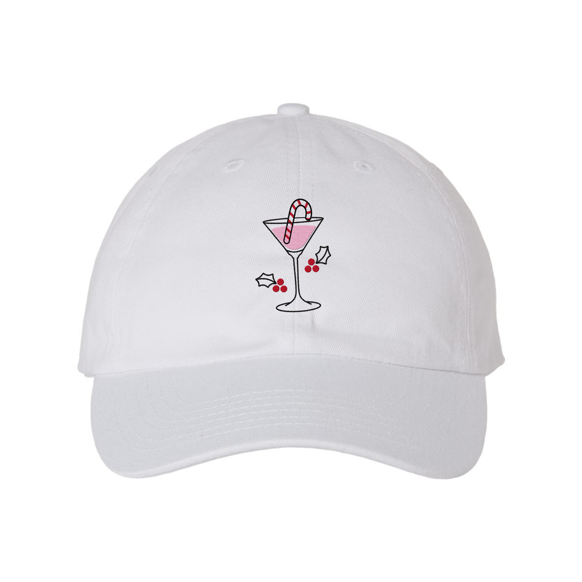 Christmas Cocktail Embroidered Bio-Washed Classic Dad Hat