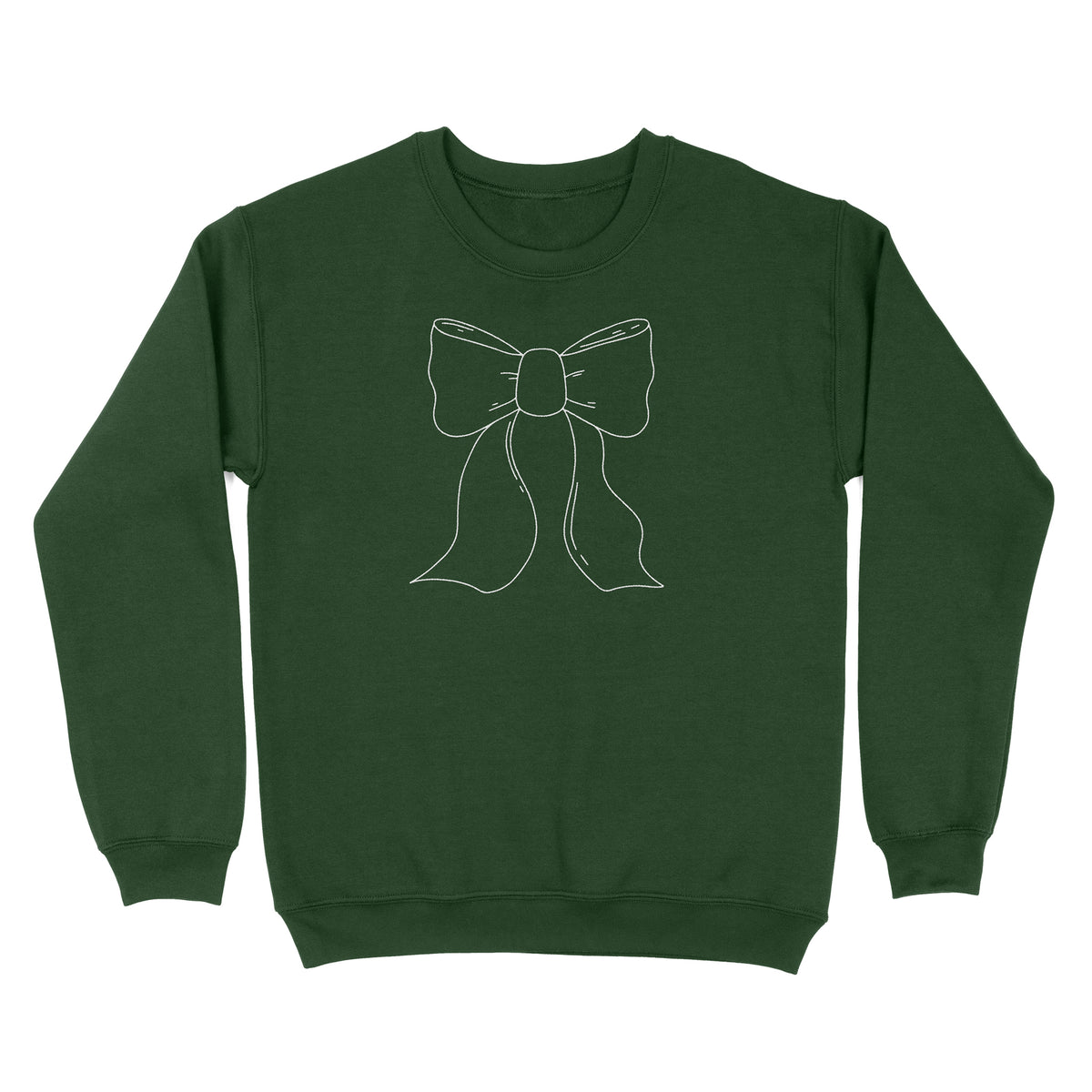 Christmas Ribbon Outline Embroidered Sweatshirt