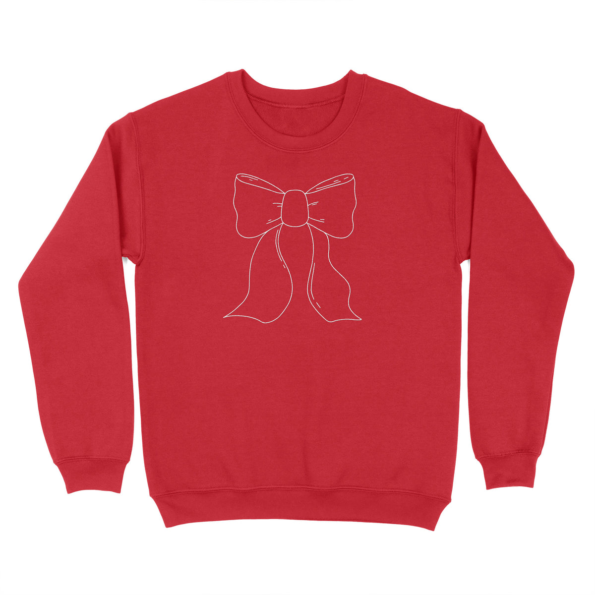 Christmas Ribbon Outline Embroidered Sweatshirt