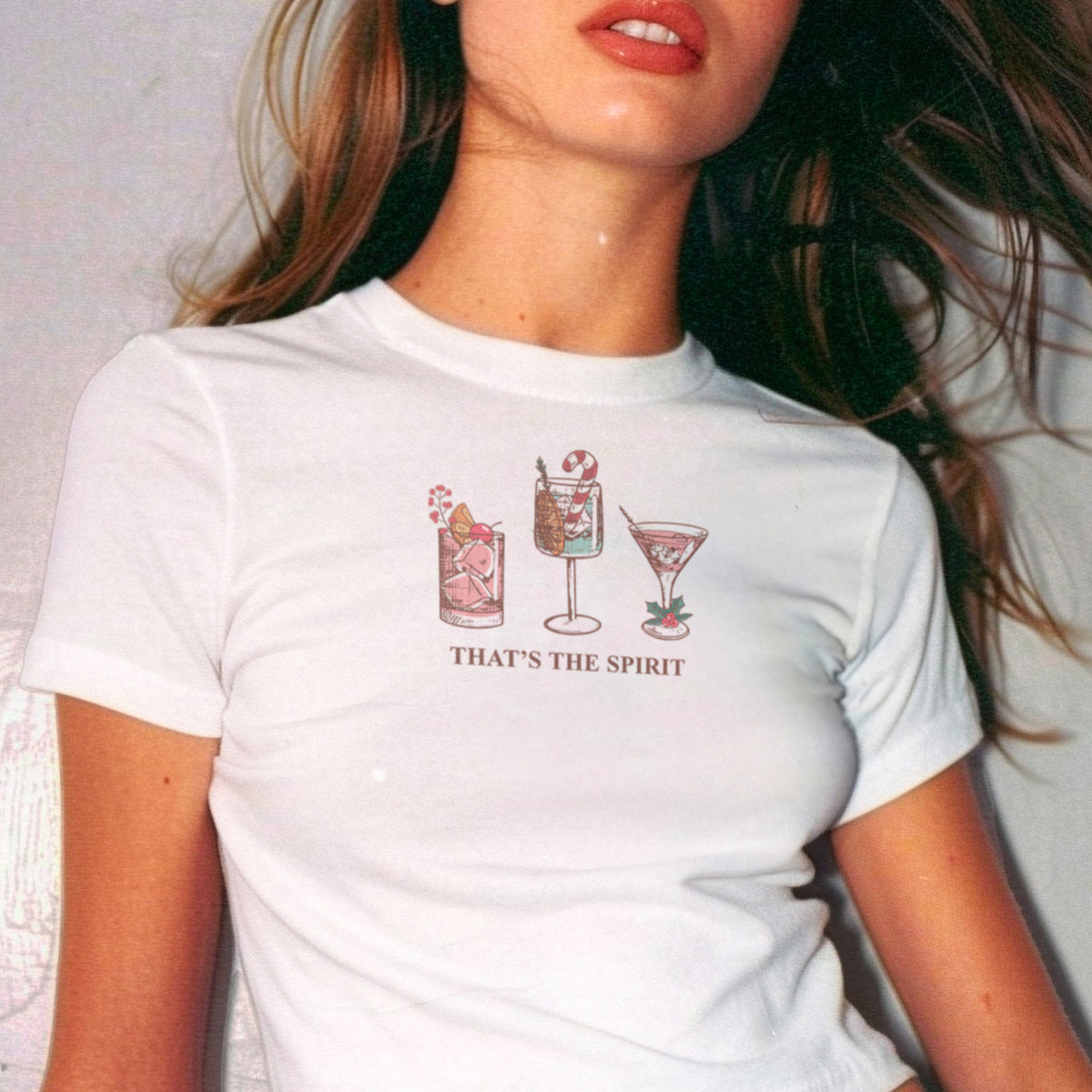 Christmas Spirit Cocktails Micro Rib Baby Tee