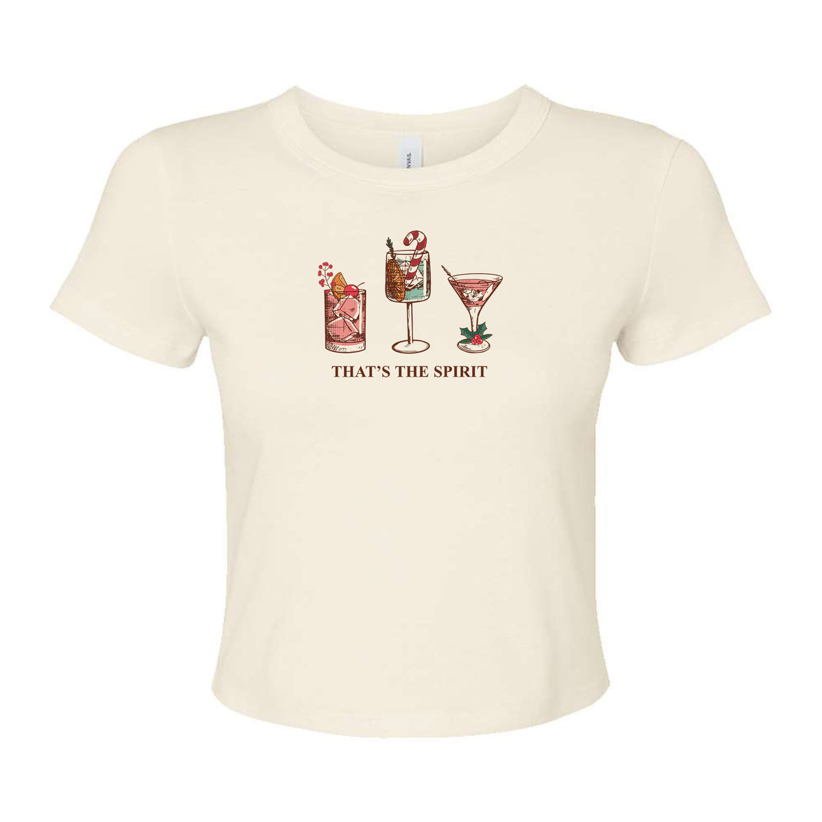 Christmas Spirit Cocktails Micro Rib Baby Tee