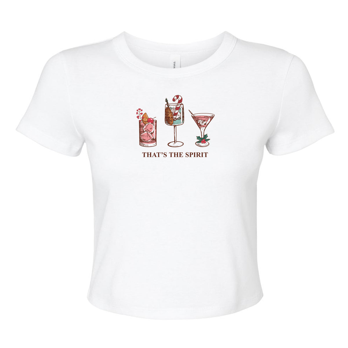 Christmas Spirit Cocktails Micro Rib Baby Tee