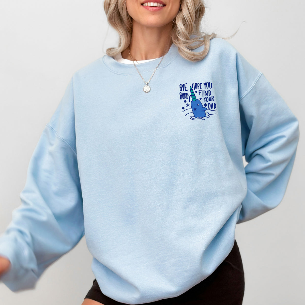 Christmas Whale Embroidered Sweatshirt