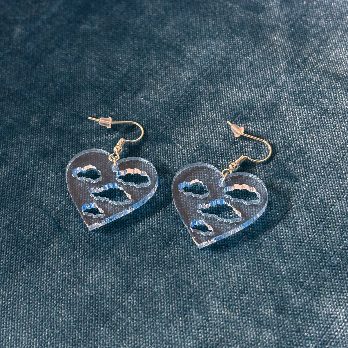 Cloudy Heart-Shaped Earrings