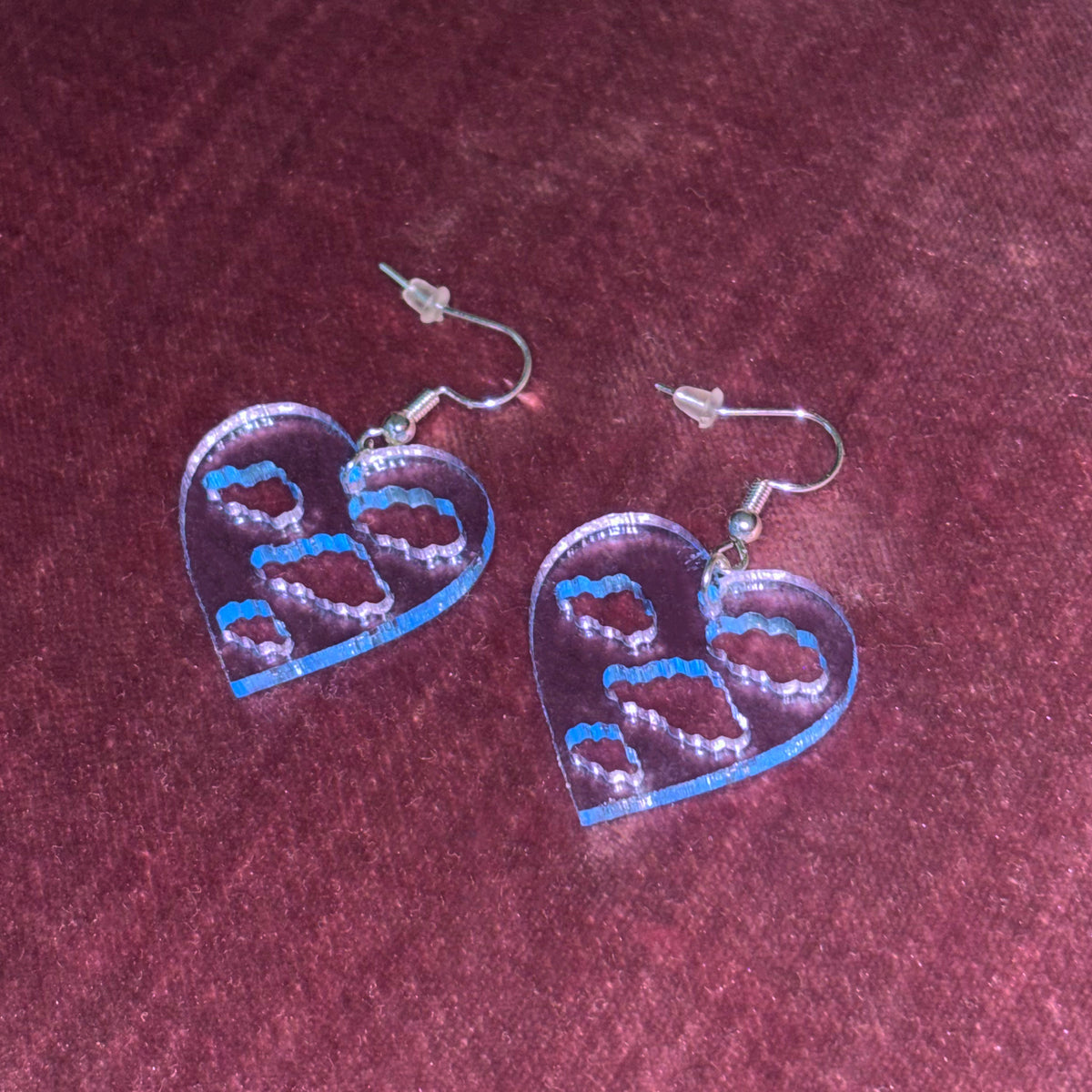 Cloudy Heart-Shaped Earrings