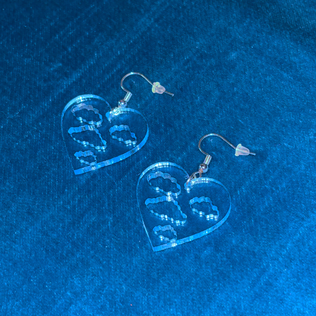 Cloudy Heart-Shaped Earrings