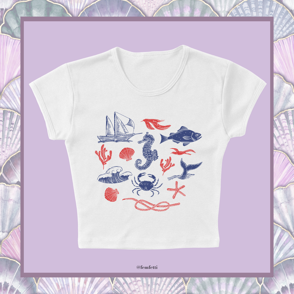 Coastal Doodles Micro Rib Baby Tee