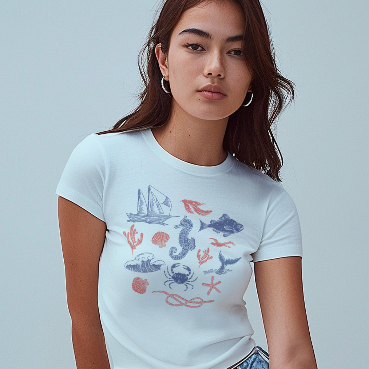 Coastal Doodles Micro Rib Baby Tee