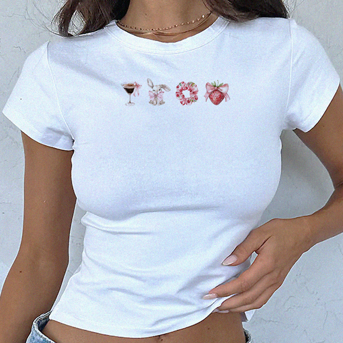 Coquette Row Micro Rib Baby Tee