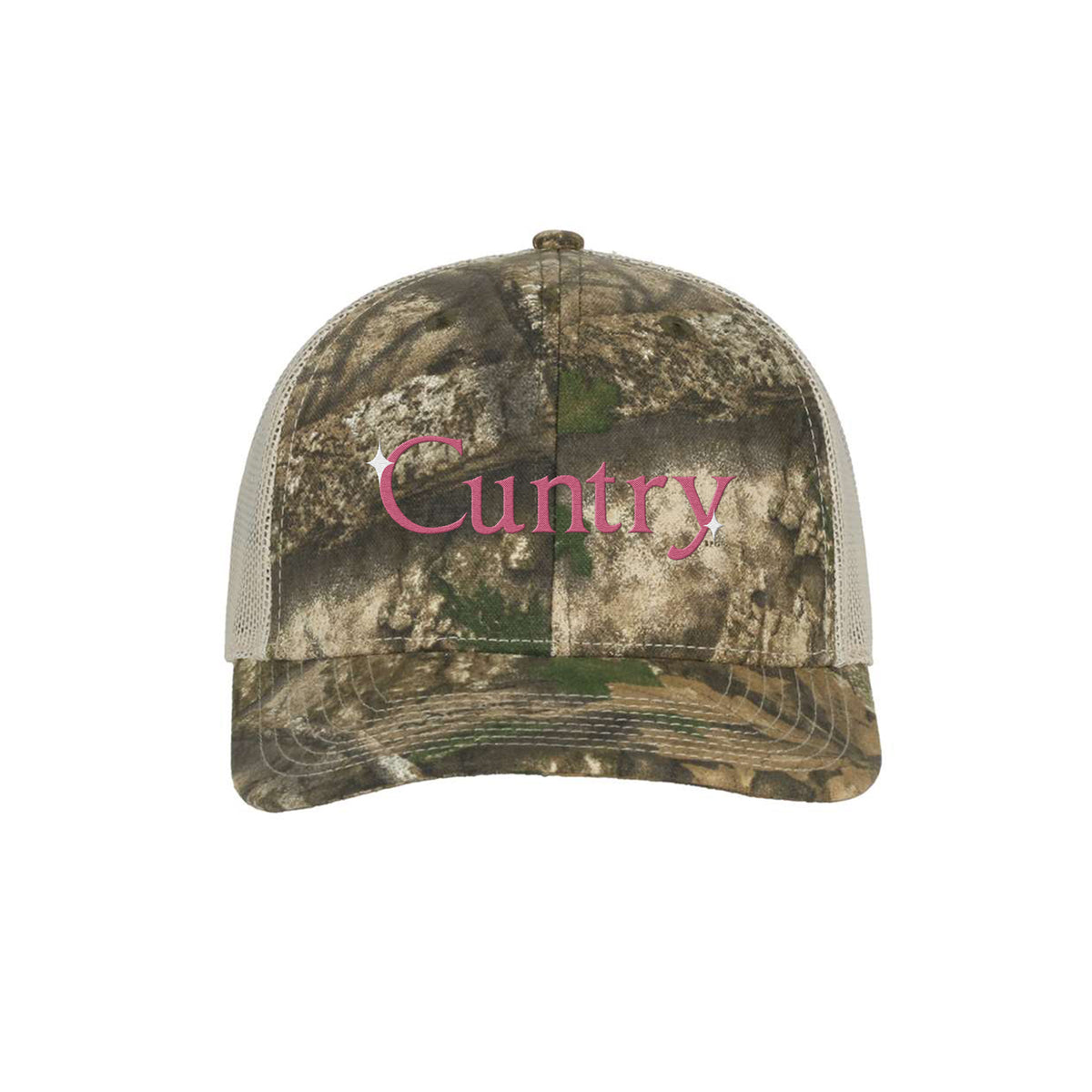 Cuntry Embroidered Camo Trucker Cap